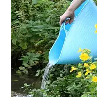 Seau souple de jardin - Noir 38L